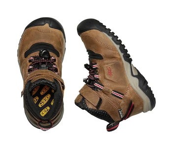 Baby Outdoor Shoes Keen Ridge Flex Mid Wp Bison/Red Carpet