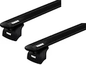 Barres de toit Thule avec EVO WingBar Black Peugeot Bipper 3-dr Fourgon avec des points fixes 08+