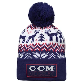 Bonnet CCM Holiday Pom Knit B Navy Senior