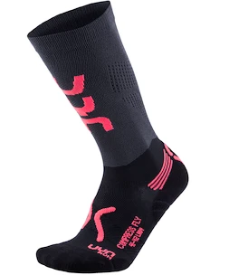 Chaussettes de compression UYN  Fly Run Red/Grey  35-36, noir