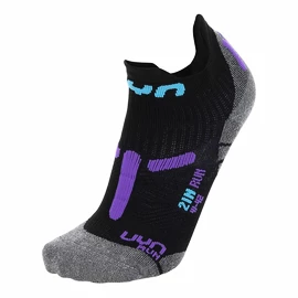 Chaussettes pour femme UYN RUN 2IN SOCKS Black/Violet