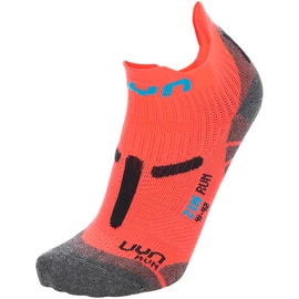 Chaussettes pour femme UYN RUN 2IN SOCKS Coral Fluo/Anthracite