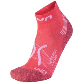 Chaussettes pour femme UYN RUN SUPER FAST SOCKS Coral/White