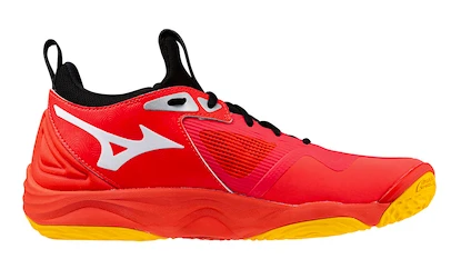 Chaussures d'intérieur pour homme Mizuno  WAVE MOMENTUM 3 Radiant Red/White/Carrot Curl