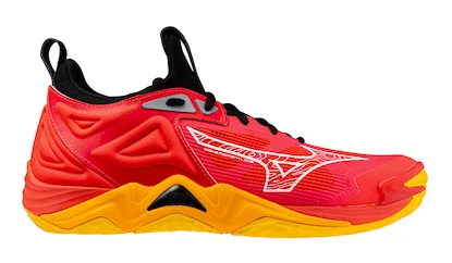 Chaussures d'intérieur pour homme Mizuno  WAVE MOMENTUM 3 Radiant Red/White/Carrot Curl