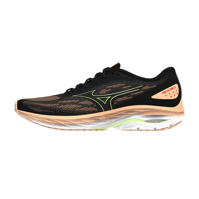 Chaussures de running pour femme Mizuno Wave Ultima 15 Black Mizuno Neo Lime Apricot Ice Sportega