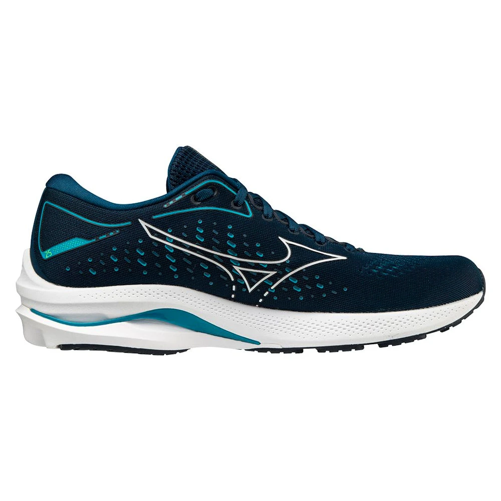 Chaussures de running pour homme Mizuno Wave Rider 25 Gibraltar Sea White UK 11 5 Sportega