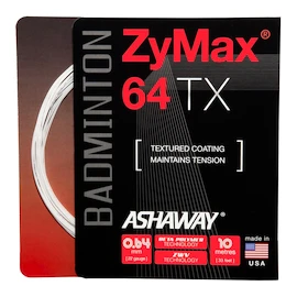 Cordage de raquette de badminton Ashaway Zymax 64 TX White Set