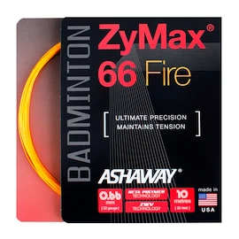 Cordage de raquette de badminton Ashaway Zymax 66 Fire Orange Set