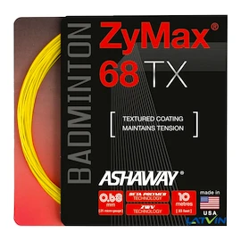 Cordage de raquette de badminton Ashaway Zymax 68 TX Optic Yellow Set