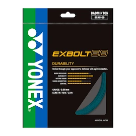 Cordage de raquette de badminton Yonex EXBOLT 68 10m Turquise