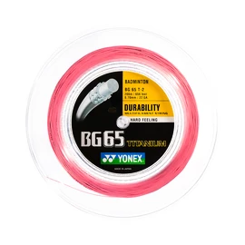 Cordage de raquette de badminton Yonex Micron BG65Ti Pink (0.70 mm) - 200 m