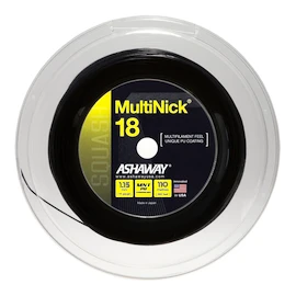 Cordage de raquettes de squash Ashaway Multinick 18 Black Rolle