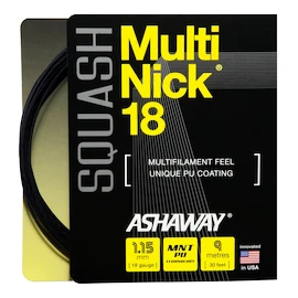 Cordage de raquettes de squash Ashaway Multinick 18 Black Set