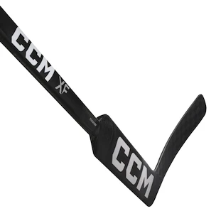 Crosse de gardien de but en matière composite CCM Tacks XF Black/Grey Junior 21 pouces, L (Regular)