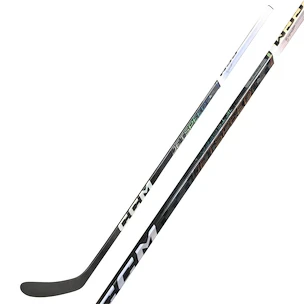 Crosse de hockey en matière composite CCM JetSpeed FT6 Pro CharcoalChrome Senior 28 main droite en bas, flex 85