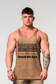 Débardeur pour homme Nebbia Washed-off Oversized Stringer MAX OUT Light Brown