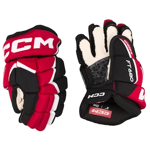 Gants de hockey CCM JetSpeed FT680 Black/Red/White Junior 10 pouces