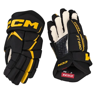 Gants de hockey CCM JetSpeed FT680 Black/Sunflower Junior