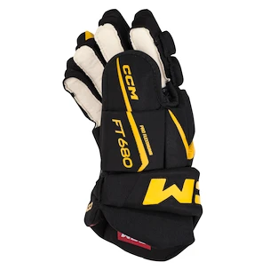 Gants de hockey CCM JetSpeed FT680 Black/Sunflower Junior