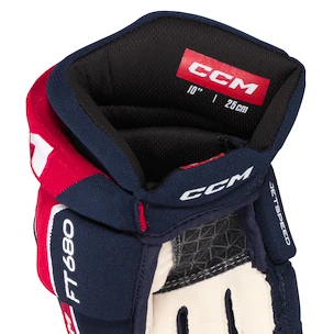 Gants de hockey CCM JetSpeed FT680 Navy/Red/White Junior 11 pouces