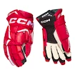 Gants de hockey CCM JetSpeed FTWomen Red/White Senior 12 pouces