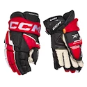 Gants de hockey CCM Tacks XF Black/Red/White Junior 12 pouces