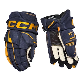 Gants de hockey CCM Tacks XF Navy/Sunflower Junior