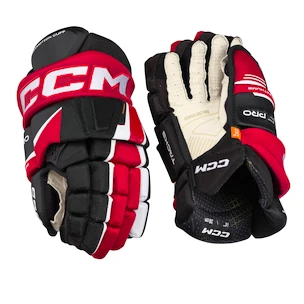 Gants de hockey CCM Tacks XF PRO Black/Red/White Junior 11 pouces