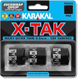 Grip tape supérieur Karakal X-Tak Overgrip 3er Black