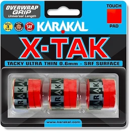 Grip tape supérieur Karakal X-Tak Overgrip 3er Red