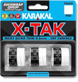 Grip tape supérieur Karakal X-Tak Overgrip 3er White