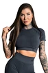 Haut pour femme Gym Glamour  Crop-Top s krátkým rukávem Dark Grey Ombre