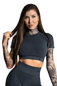 Haut pour femme Gym Glamour  Crop-Top s krátkým rukávem Dark Grey Ombre M