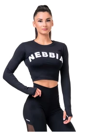 Haut pour femme Nebbia Hero Sporty Hero crop top long sleeve black