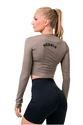 Haut pour femme Nebbia Hero Sporty Hero crop top long sleeve mocha