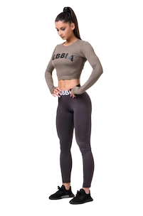 Haut pour femme Nebbia Hero Sporty Hero crop top long sleeve mocha