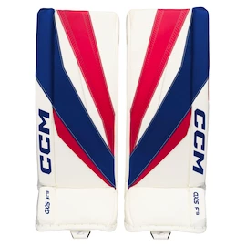 Jambières de gardien de but CCM Axis F9 White/Red/Blue Intermediate