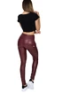 Leggings Hugz Jeans  Wine Faux Leather Biker High Waist