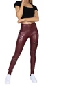 Leggings Hugz Jeans  Wine Faux Leather Biker High Waist