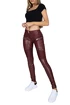 Leggings Hugz Jeans  Wine Faux Leather Biker Mid Waist