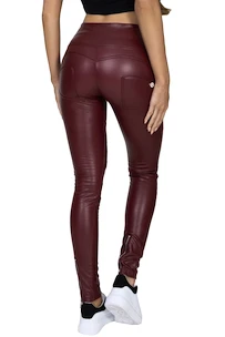 Leggings pour femme Hugz Jeans  Wine Faux Leather Biker High Waist S