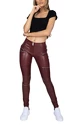 Leggings pour femme Hugz Jeans  Wine Faux Leather Biker Mid Waist