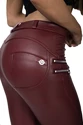 Leggings pour femme Hugz Jeans  Wine Faux Leather Biker Mid Waist