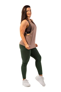 Leggings pour femme Nebbia  Organic Cotton Ribbed High Waist Leggings 405 dark green