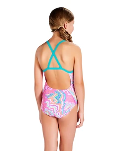 Maillot de bain pour filles Speedo  Orbit Groove Allover Thinstrap Crossback 24