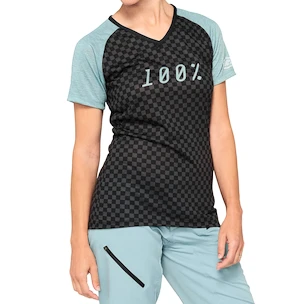 Maillot de cyclisme pour femme 100%  Airmatic Women's Jersey Seafoam Checkers