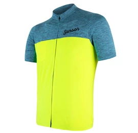 Maillot de cyclisme pour homme Sensor Cyklo Motion Blue/Neon Yellow