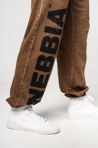 Pantalons de survêtement pour homme Nebbia  Washed-off Gym Sweatpants Baggy Style GYM BRO Ligth Brown