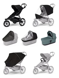 Poussette sportive Thule Urban Glide 3 Black + Bassinet Mid blue SET 7en1